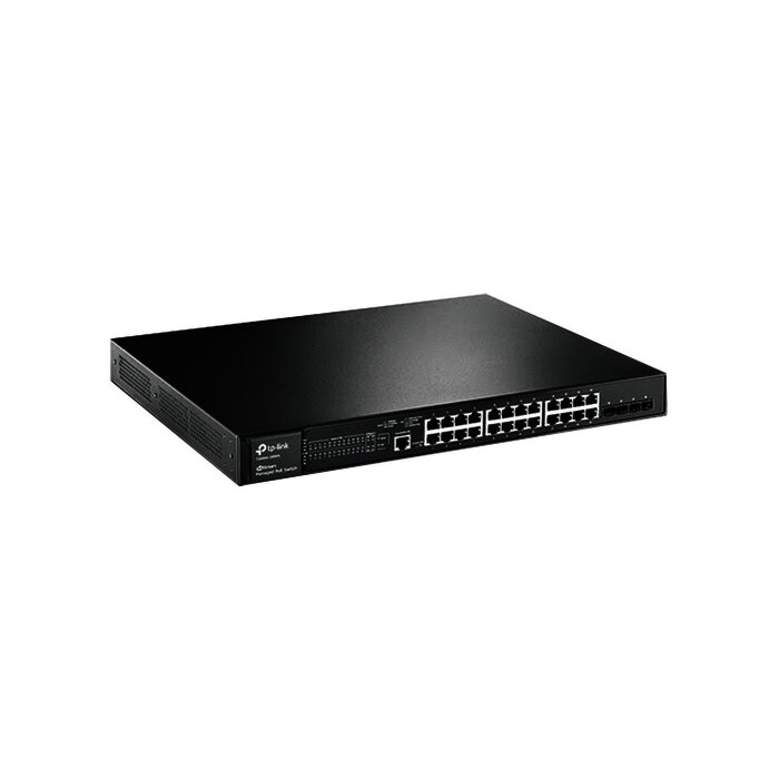 Switch JetStream PoE+ administrable Capa 2, 24 puertos 10/100/1000 Mbps + 4 puertos SFP 384 W