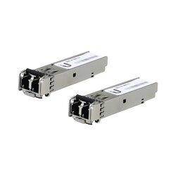 UFiber Módulo SFP, transceptor MiniGibic MultiModo 1.25 Gbps, distancia 550m, conectores LC, paquete de 2 piezas