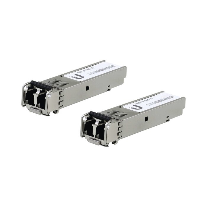 UFiber Módulo SFP, transceptor MiniGibic MultiModo 1.25 Gbps, distancia 550m, conectores LC, paquete de 2 piezas