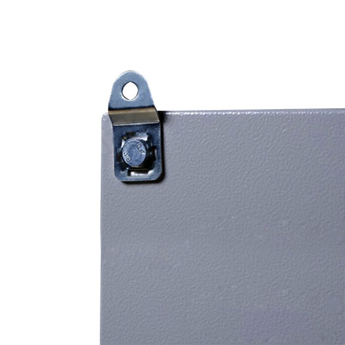 Juego de 4 Pestañas Metálicas para Fijación a Pared de Gabinetes Línea PST. Incluye tornillo y tuerca.