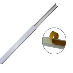 Canaleta color blanco de PVC auto extinguible, de una vía, 12 x 8 mm tramo de 6 pies con cinta adhesiva (5000-21252)