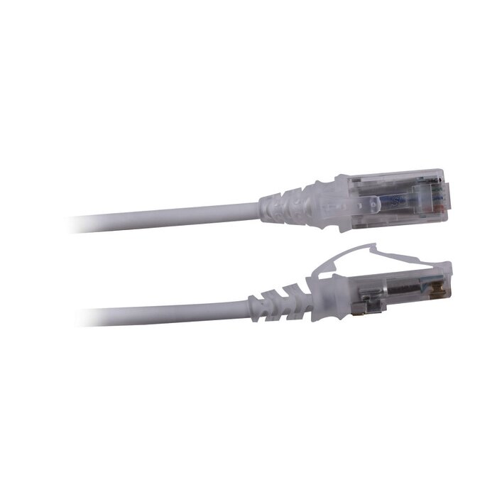 Patch Cord MC6 Modular Cat6 UTP, CM/LS0H, 7ft, Color Blanco, Diámetro Reducido (28AWG)