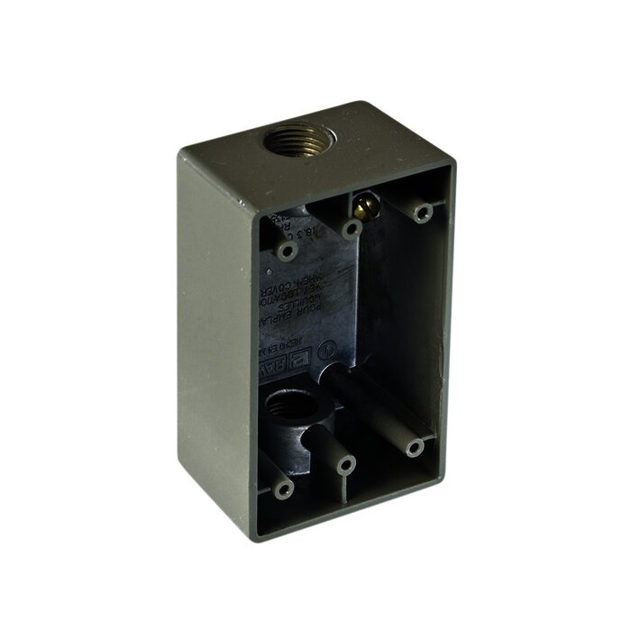 Caja Condulet FS de 1/2" ( 12.7 mm) con dos bocas a prueba de intemperie.