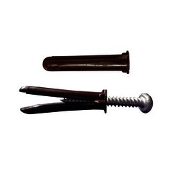 Paquete de 10 taquetes café 1 3/4" y 10 tornillos 10mm x 1 3/4" (1104-05002)