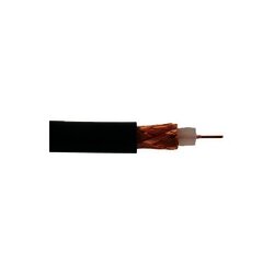 Cable Coaxial RG-59/U, 75 Ohm, Núcleo de Acero Revestido-Cobre, Blindaje en Malla Cobre-Trenzado, Aislante-Polietileno, Forro de PVC.​