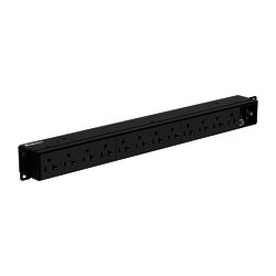 PDU Básico para Distribución de Energía, Con 12 Contactos NEMA 5-20R, Instalación Horizontal de 19in, 1UR, 15 Amp, 120 Vca