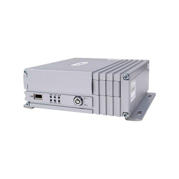 Vídeo Grabador Móvil AHD, incluye módulos de 3G, GPS y WIFI. Soporta 4 canales hasta 2MP, sistema de almacenamiento mediante HDD de 2.5"