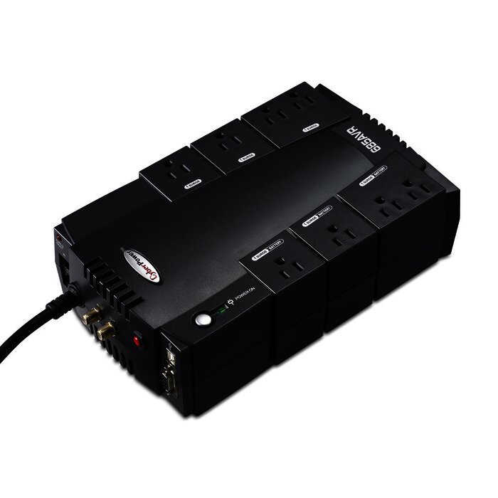 UPS de 685 VA/390 W, Topología Línea Interactiva, Entrada 120 Vca NEMA 5-15P, Tipo Gabinete Compacto, Con 8 Tomas NEMA 5-15R