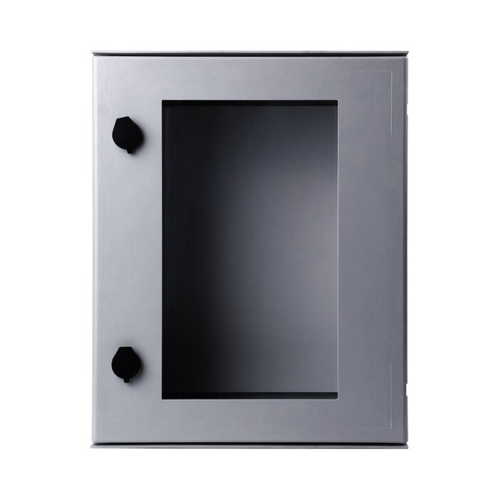 Gabinete de Poliéster IP66 Puerta Transparente, Uso en Intemperie (400 x 500 x 200 mm) con Placa Trasera Interior (Incluye Chapa y Llave).