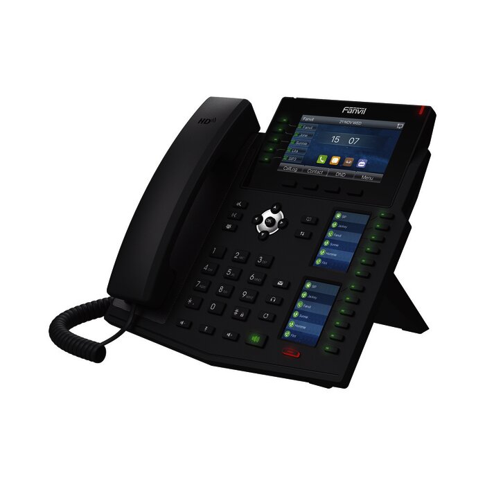 Teléfono IP Empresarial con Estándares Europeos, 20 lineas SIP con pantalla LCD a color, 60 teclas DSS/BLF, puertos Gigabit, IPv6, Opus y conferencia de 3 vías, PoE/DC (incluye fuente).