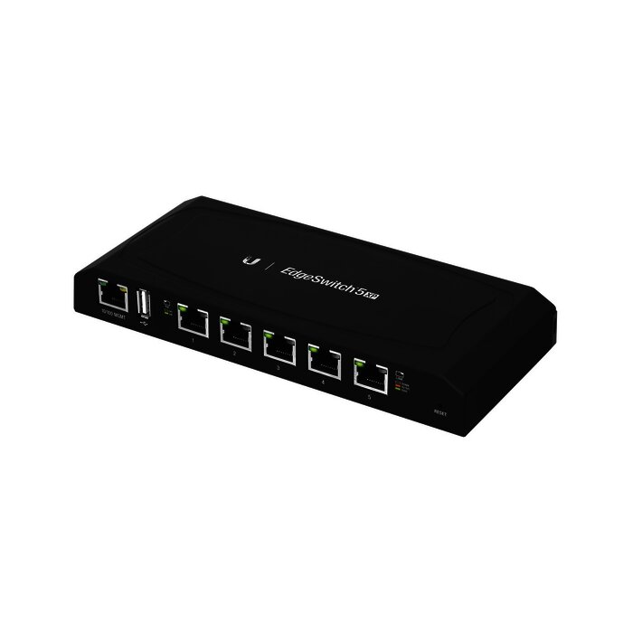EdgeSwitch 5XP Administrable de 5 Puertos Gigabit PoE de 24 V Pasivo, con funciones avanzadas de Capa 2