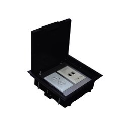 Caja de piso para dos módulos universales (Socket M2), para alimentación eléctrica y redes de datos (11000-33401) No incluye faceplates