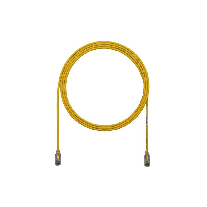 Cable de Parcheo TX6, UTP Cat6, Diámetro Reducido (28AWG), Color Amarillo, 3ft