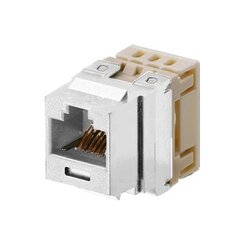 Conector Jack Estilo 110 (de Impacto), Tipo Keystone, Categoría 5e, de 8 posiciones y 8 cables, Color Blanco mate