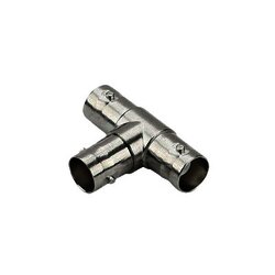 Conector tipo T triple BNC hembra para cable coaxial RG59/RG6