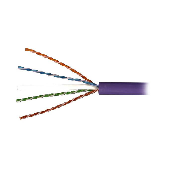 Bobina de Cable Blindado F/UTP de 4 Pares, Z-MAX, Cat6A, Soporte de Aplicaciones 10GBase-T, LS0H (Libre de Gases Toxicos), Color Violeta, 305m