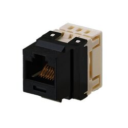 Conector Jack Estilo 110 (de Impacto), Tipo Keystone, Categoría 5e, de 8 posiciones y 8 cables, Color Negro