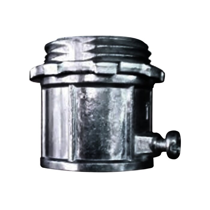 Conector 1/2" ( 13mm) pared delgada con tornillo tipo americano galvanizado etiqueta verde galvanizado