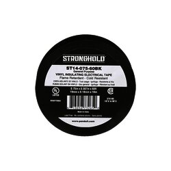 Cinta Eléctrica para Aislar, de PVC, Uso General, Grosor de 0.18mm (7 mil), Ancho de 19mm, y 18m de Largo, Color Negro