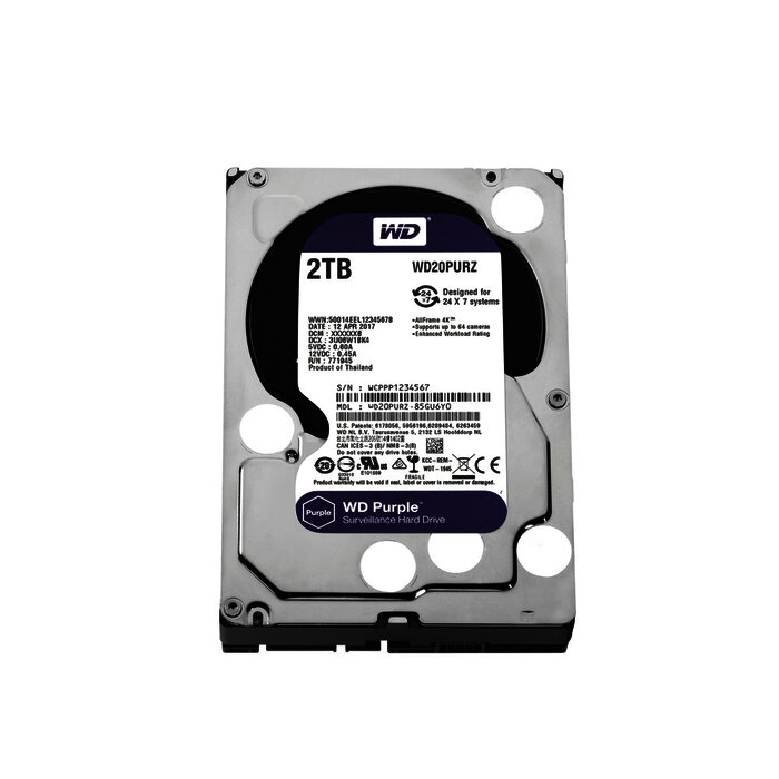Disco Duro PURPLE de 2TB / 3 AÑOS DE GARANTÍA / Para Videovigilancia