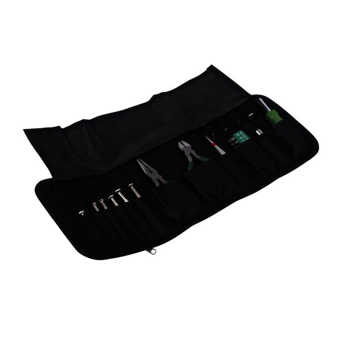 Juego de Herramientas en Estuche Portatil (Desarmadores Finos + Pinzas + Puntas + Maneral).