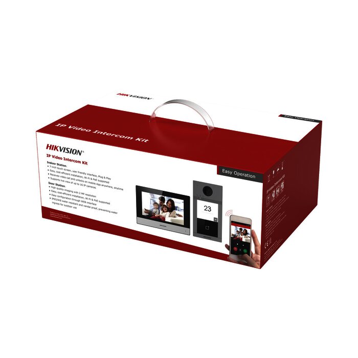 Kit de Videoportero IP WiFi con llamada a App de Smartphone (HikConnect) / Programación por Interfaz Web / Frente de calle IK08 & IP65 / Soporta PoE