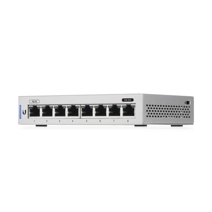 Switch UniFi Administrable capa 2 de 8 Puertos Gigabit (7 Ethernet y 1 PoE Pasivo 48V)