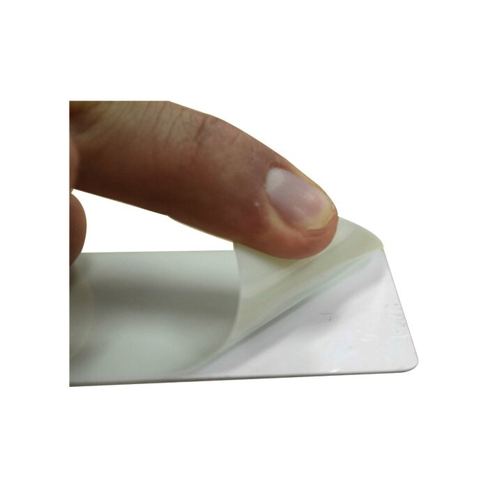 Paquete de 100 Tarjetas Adhesivas Imprimibles por un sólo lado / Para pegar sobre tarjetas no imprimibles /CR80