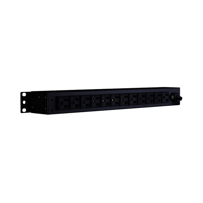 PDU Básico Para Distribución de Energía, Con 12 Tomas NEMA 5-15R Traseras, 1UR, 15 Amp, 120 Vca