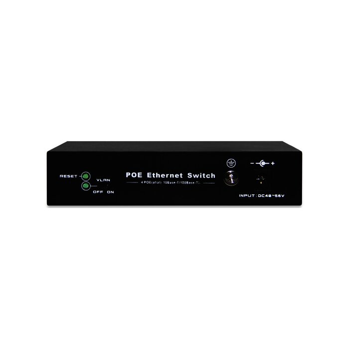 Switch PoE / 100 Metros PoE / 4 puertos 802.3af /at ( 60 W ) 10/100 Mbps + 1 puerto uplink