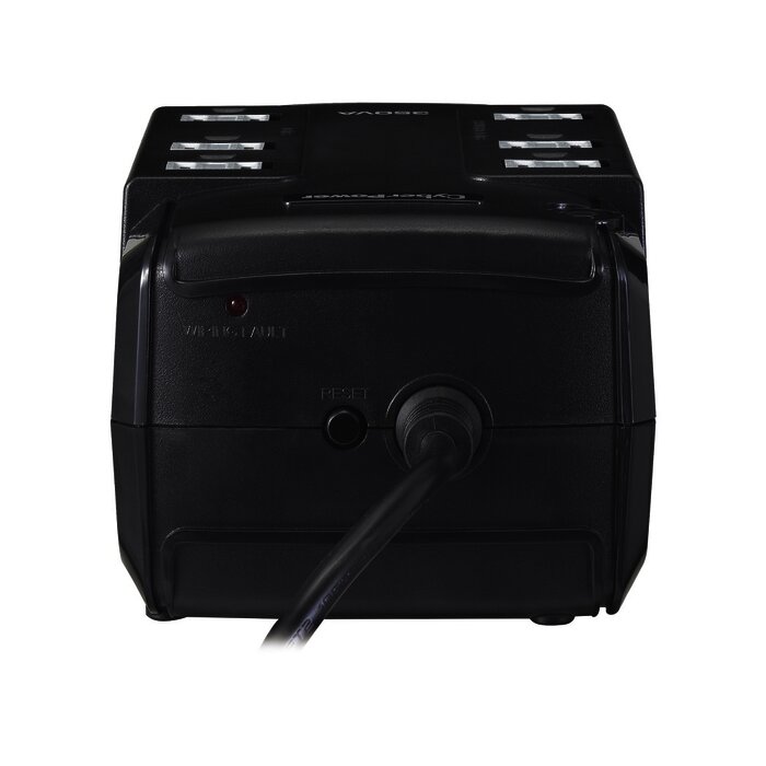 UPS de 350 VA/255 W, Topología Standby, Entrada 120 Vca NEMA 5-15P, Tipo Gabinete Compacto, Con 6 Tomas NEMA 5-15R