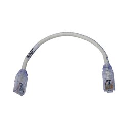 Cable de Parcheo UTP, Cat6A, Diámetro Reducido (28 AWG), CM/LSZH, Color Blanco Mate, 8in (20.3cm)