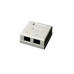 Caja de pared con 2 puertos, incluye 2 jacks UTP Cat5e Keystone Caja de pared con 2 puertos, incluye 2 jacks UTP Cat5e Keystone
