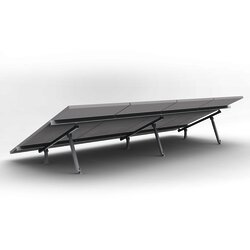 Montaje de aluminio para techo o piso de concreto, de alta resistencia y rápida instalación, arreglo 1x4 módulos fotovoltáicos de 40mm de espesor