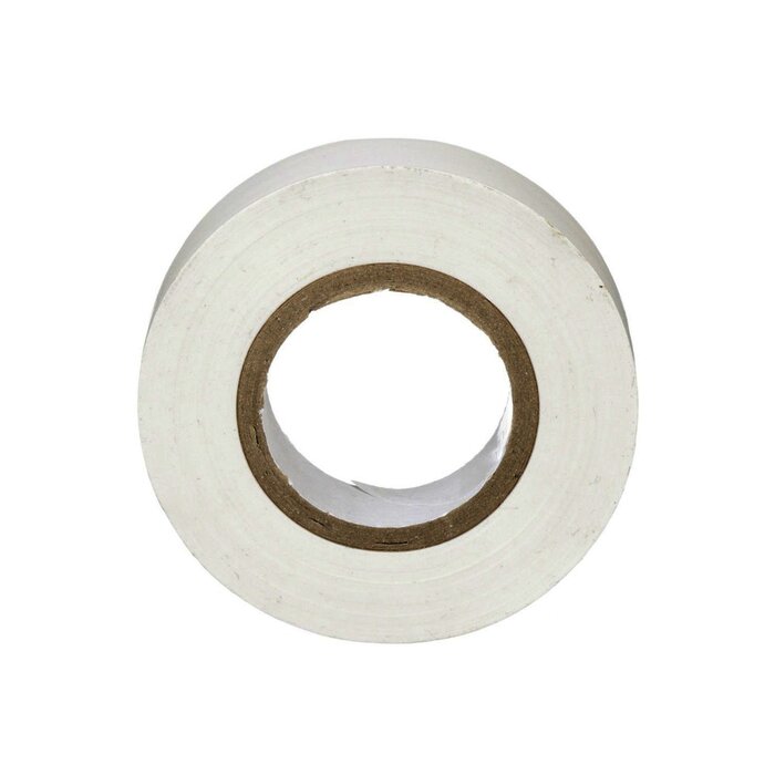 Cinta Eléctrica para Aislar, de PVC, Uso General, Grosor de 0.18mm (7 mil), Ancho de 19mm, y 20.12m de Largo, Color Blanco