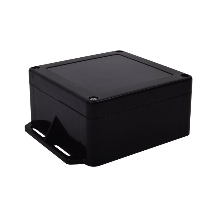 Gabinete Plástico Negro para Exterior (IP65) de 120 x 120 x 60 mm Cierre por Tornillos.