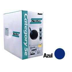 Bobina de cable UTP 305 m. de Cobre, NetKey, Azul, Categoría 5e (24 AWG), PVC (CM), de 4 pares