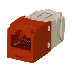 Conector Jack RJ45 Estilo TG, Mini-Com, Categoría 6, de 8 posiciones y 8 cables, Color Naranja