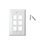 Placa de pared de 6 puertos, Keystone, Color Blanco