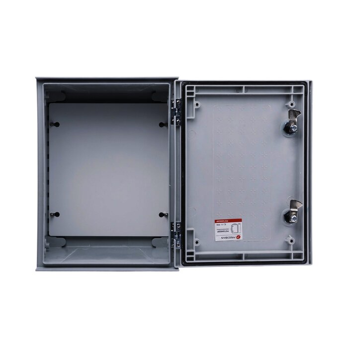 Gabinete de Poliéster IP66 Uso en Intemperie (300 x 400 x 200 mm) con Placa Trasera Interior (Incluye Chapa y Llave).