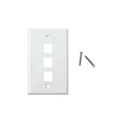 Placa de pared de 3 puertos, Keystone, Color Blanco