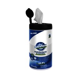 Toallitas desinfectantes formuladas para desinfectar las superficies, ayudando a eliminar virus, bacterias y hongos que pueden ser perjudiciales para la salud, presentación 50 toallas