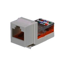 Conector Jack Estilo Leadframe, Tipo Keystone, Categoría 5e, de 8 posiciones y 8 cables, Color Marfil