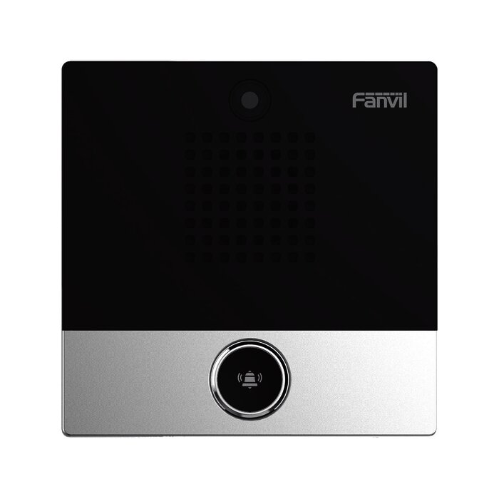 Mini video Intercomunicador para hotelería y hospitales, con diseño elegante, PoE, cámara 1Mpx, 1 botón, 1 relevador integrado de salida y entrada.