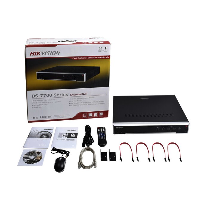 NVR 8 Megapixel (4K) / 32 canales IP / 16 Puertos PoE+ / 4 Bahías de Disco Duro / Switch PoE 300 mts / HDMI en 4K