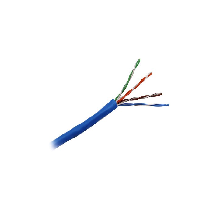 Bobina de Cable UTP de 305 m. de Cobre, NetKey, Azul, Categoría 5e (24 AWG), Riser (CMR), de 4 Pares