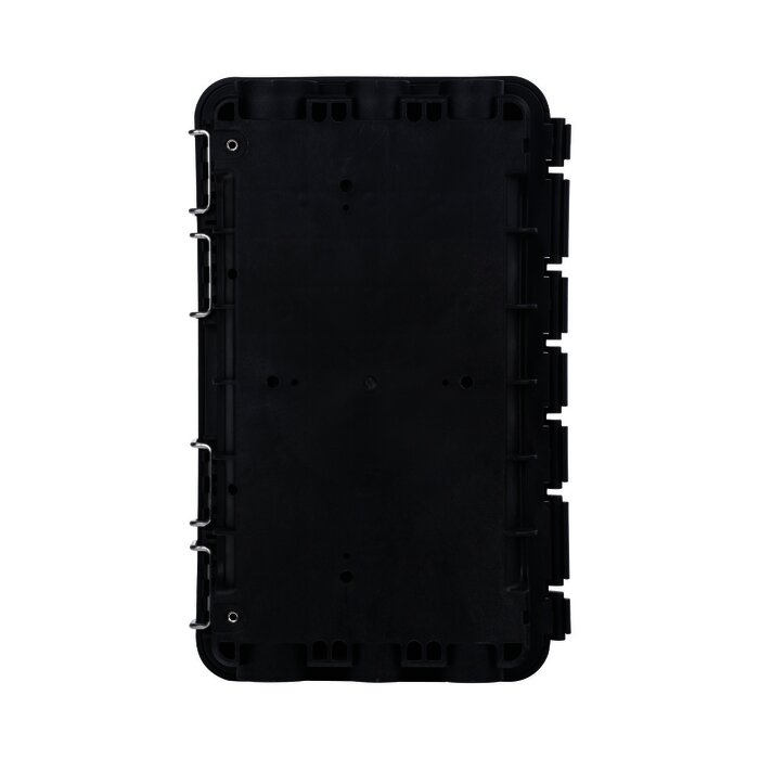 Caja de Distribución de Fibra Óptica, Hasta 96 Empalmes, Exterior IP65, Color Negro