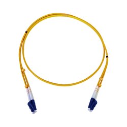 Jumper de Fibra Óptica Monomodo 9/125 LC/UPC-LC/UPC, PVC, 2.0 mm, Dúplex, amarillo, 3 metros