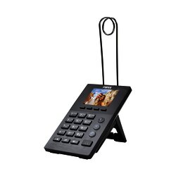 Teléfono IP para Call Center para 2 lineas SIP con soporte para diadema, pantalla LCD de 2.8 pulgadas a color, PoE