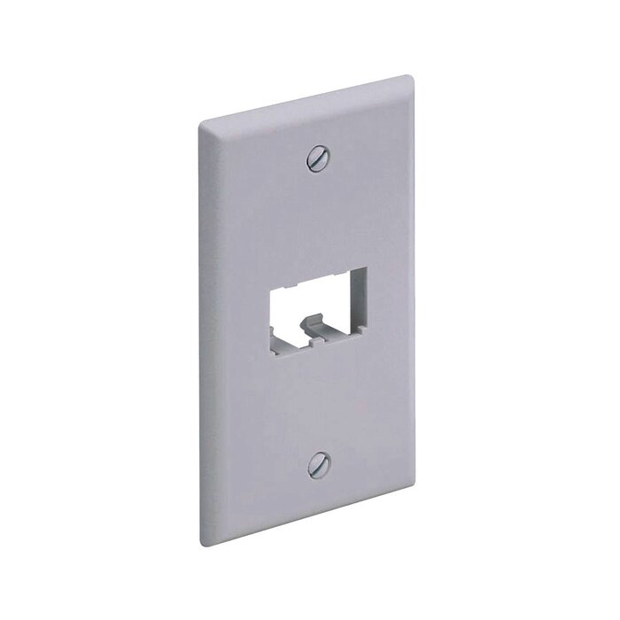 Placa de Pared Vertical Clásica, Salida Para 2 Puertos Mini-Com, Color Blanco Mate
